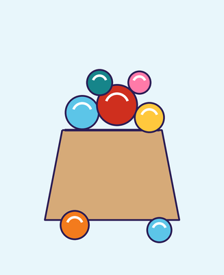 Bag of 50 glass marbles
